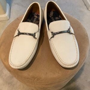 Men's White Leather Alfani Shoes